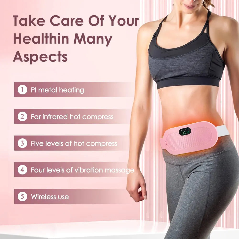 Period Pain Relief Belt - Cramp Relief Belt - Menstrual Heating Pad Massager - Heating Pad for Girls Cramps - 3 Heat Levels & 4 Modes, Electric Belt Massage for Women and Girls -Electric Massager Machine for Women-Massager/Beauty Tools - Heated Massage