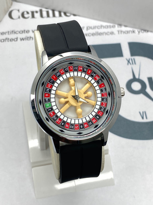 Heyri Rotatory Dial Caseno Design Watch with Silicon Straps & Magnetic Lock for Men